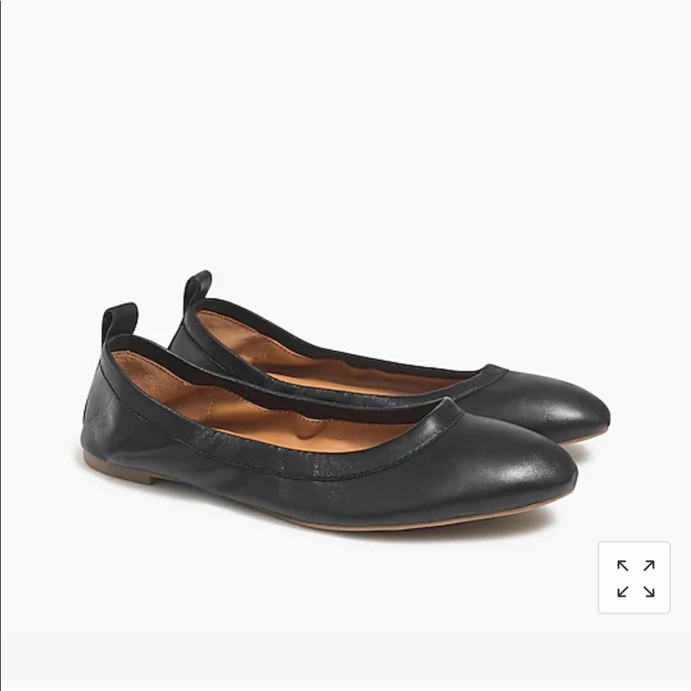 J. CREW LIZZIE LEATHER BALLET FLAT.